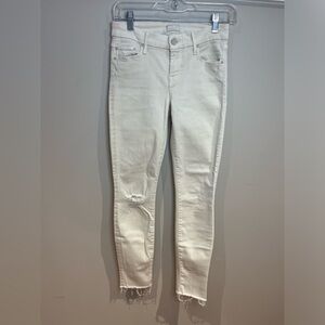 Mother denim looker ankle fray warm ivory Size 24 jeans 1431-352